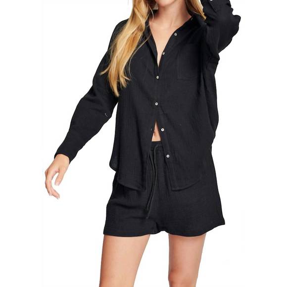 NEW LINE zosia gauze blouse in black - Picture 2 of 3